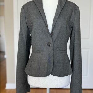 Ann Taylor Gray Single-Button Tailored Blazer
